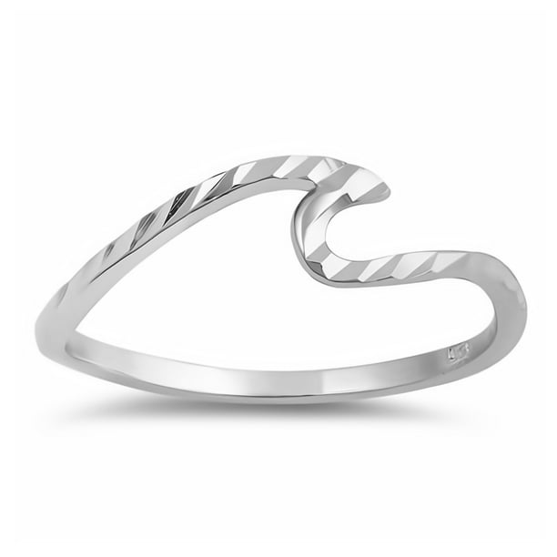Wave, Rose Gold Tone Cute Jewelry Gift for Women in Gift Box Glitzs Jewels 925 Sterling Silver Ring Wave, Rose Gold Tone Cute Jewelry Gift for Women in Gift Box Glitzs Jewels 925 Sterling Silver Ring
